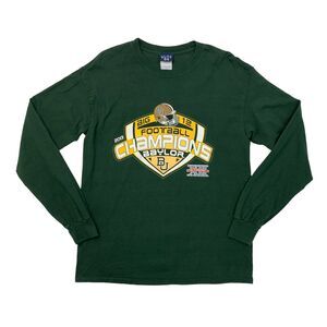 Baylor University 2013 Football Champions T Shirt Men M Medium Green Long Sleeve